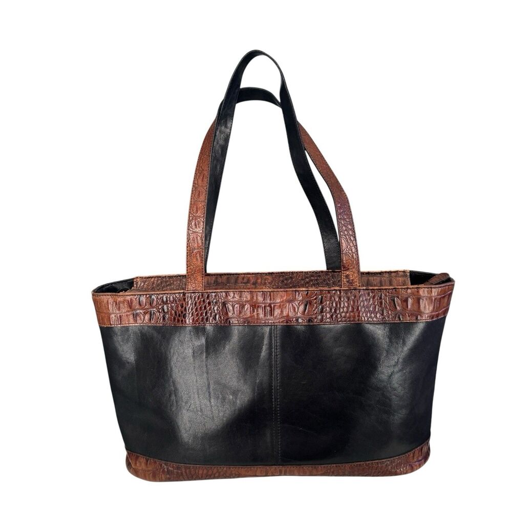 Brahmin Mini Asher Tuscan Collection Handcrafted Italian Leather Two-Tone Croc